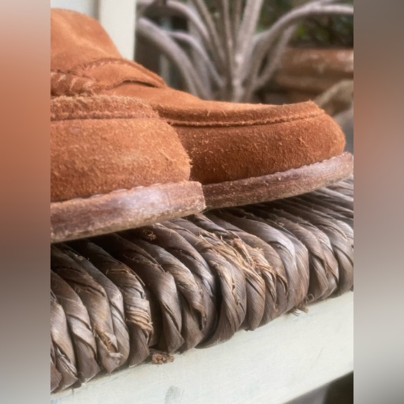 madewell elinor cognac suede penny loafer mules sz. 8 - Picture 4 of 13